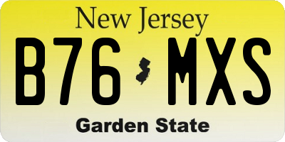 NJ license plate B76MXS