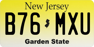 NJ license plate B76MXU