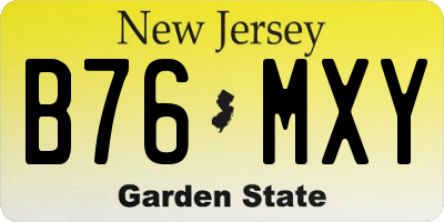 NJ license plate B76MXY