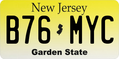 NJ license plate B76MYC