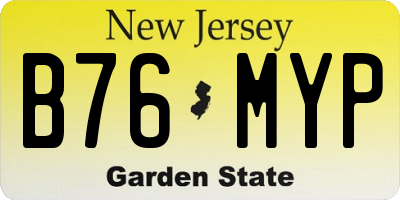 NJ license plate B76MYP
