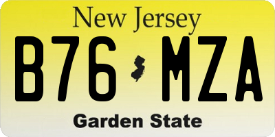 NJ license plate B76MZA