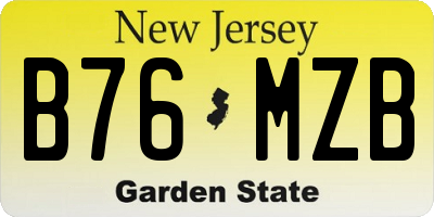 NJ license plate B76MZB