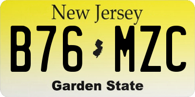 NJ license plate B76MZC