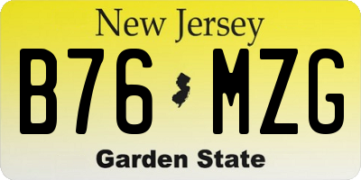 NJ license plate B76MZG
