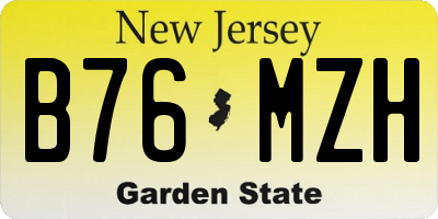 NJ license plate B76MZH