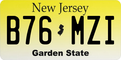 NJ license plate B76MZI