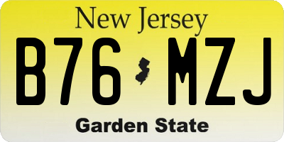 NJ license plate B76MZJ