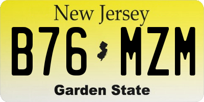 NJ license plate B76MZM