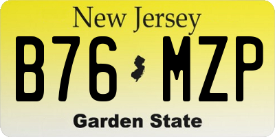 NJ license plate B76MZP