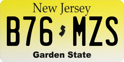 NJ license plate B76MZS