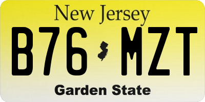 NJ license plate B76MZT