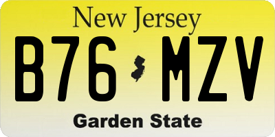 NJ license plate B76MZV