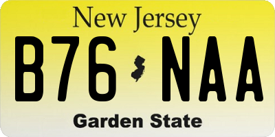 NJ license plate B76NAA