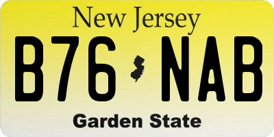NJ license plate B76NAB