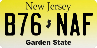NJ license plate B76NAF