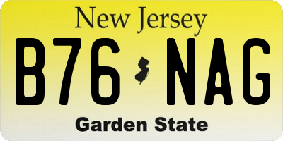 NJ license plate B76NAG