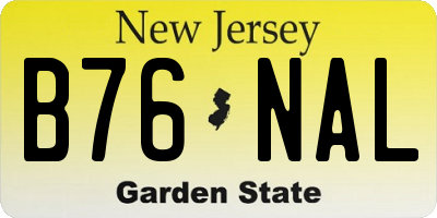 NJ license plate B76NAL