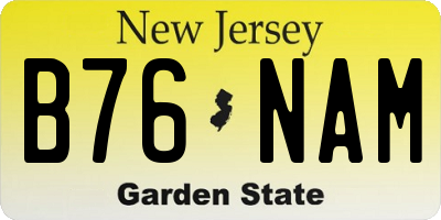 NJ license plate B76NAM