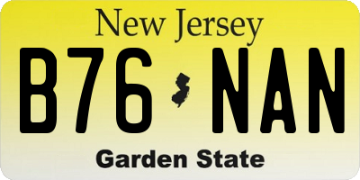 NJ license plate B76NAN