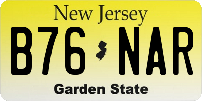 NJ license plate B76NAR