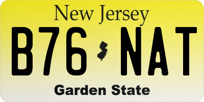 NJ license plate B76NAT