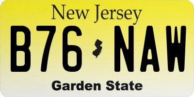 NJ license plate B76NAW