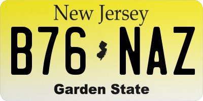 NJ license plate B76NAZ