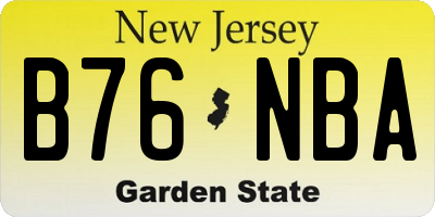 NJ license plate B76NBA