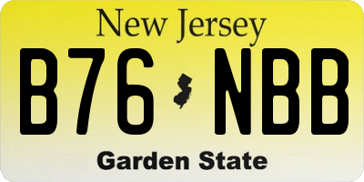 NJ license plate B76NBB