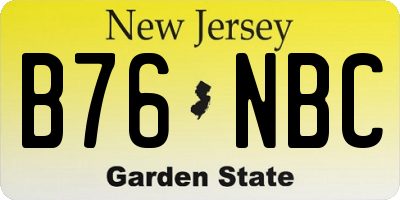 NJ license plate B76NBC
