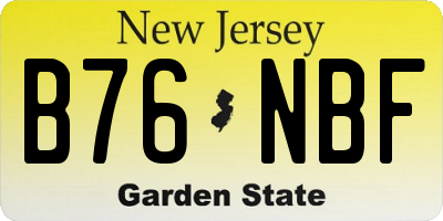 NJ license plate B76NBF