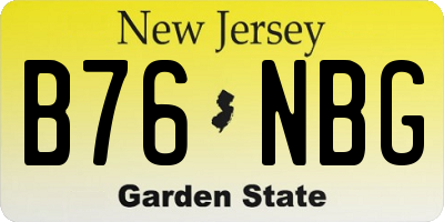 NJ license plate B76NBG