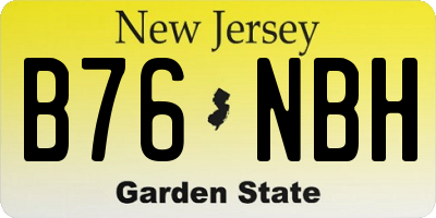 NJ license plate B76NBH