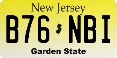 NJ license plate B76NBI