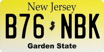 NJ license plate B76NBK