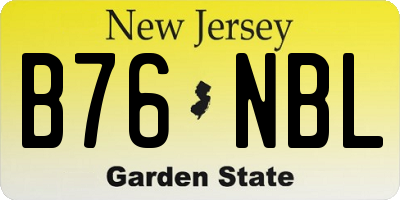 NJ license plate B76NBL