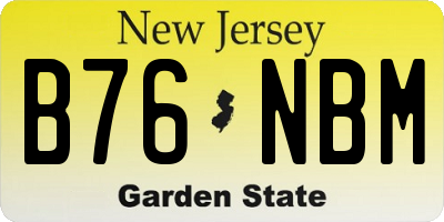 NJ license plate B76NBM