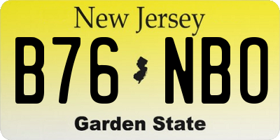 NJ license plate B76NBO