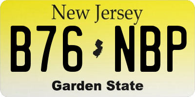 NJ license plate B76NBP
