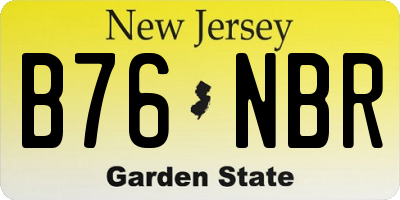 NJ license plate B76NBR