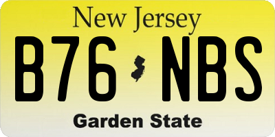 NJ license plate B76NBS