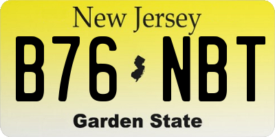 NJ license plate B76NBT