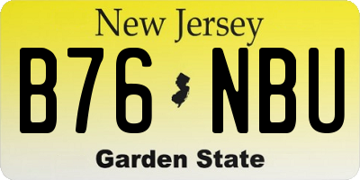 NJ license plate B76NBU
