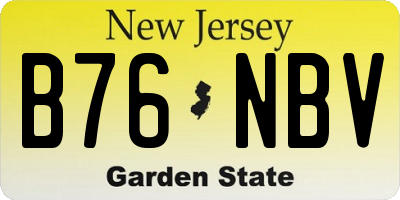 NJ license plate B76NBV