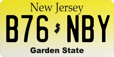 NJ license plate B76NBY