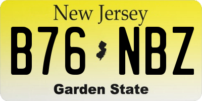 NJ license plate B76NBZ