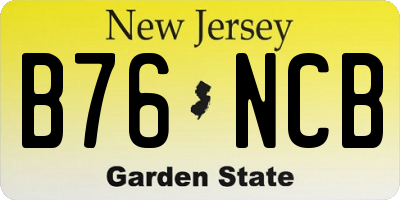 NJ license plate B76NCB
