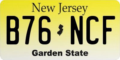 NJ license plate B76NCF