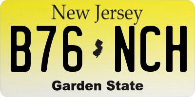NJ license plate B76NCH